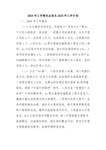 2024年工作情況總結(jié)及2025年工作計(jì)劃
