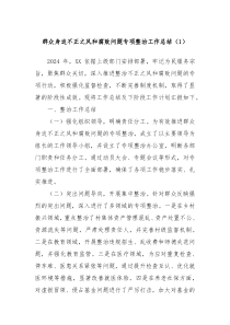 群眾身邊不正之風(fēng)和腐敗問題專項整治工作總結(jié)（1）