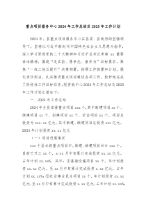 重點(diǎn)項(xiàng)目服務(wù)中心2024年工作總結(jié)及2025年工作計(jì)劃