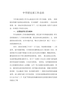 中學(xué)團支部工作總結(jié)