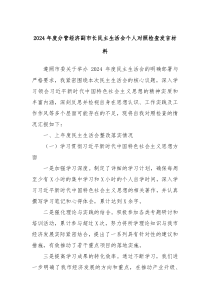 2024年度分管經(jīng)濟(jì)副市長(zhǎng)民主生活會(huì)個(gè)人對(duì)照檢查發(fā)言材料