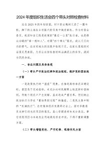 普通黨員2024年組織生活會(huì)個(gè)人對(duì)照檢查發(fā)言材料（四個(gè)帶頭）范文兩篇