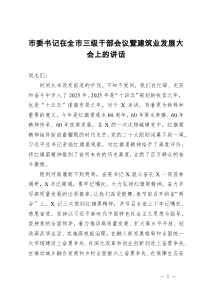 市委書(shū)記在全市三級(jí)干部會(huì)議暨建筑業(yè)發(fā)展大會(huì)上的講話