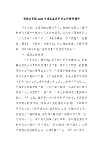 黨組織書(shū)記2024年度抓基層黨建工作述職報(bào)告