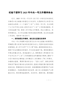 紀(jì)檢干部學(xué)習(xí)2025年中央一號(hào)文件精神體會(huì)
