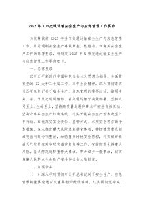 2025年X市交通運輸安全生產(chǎn)與應急管理工作要點