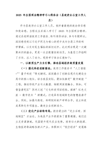 2025 年全國(guó)兩會(huì)精神學(xué)習(xí)心得體會(huì)（縣政府辦公室工作人員）