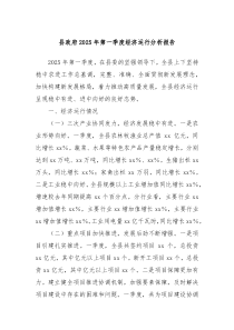 縣政府2025年第一季度經(jīng)濟運行分析報告