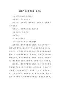 2025年3月支部三會一課記錄