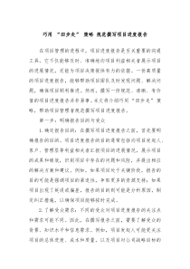 巧用 “四步走” 策略 規(guī)范撰寫(xiě)項(xiàng)目進(jìn)度報(bào)告