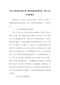 2024年度黨政主要負(fù)責(zé)人履行推進(jìn)法治建設(shè)第一責(zé)任人職責(zé)述職報告