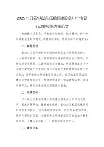 2025年開(kāi)展“執(zhí)法隊(duì)伍組織建設(shè)提升年”專(zhuān)題行動(dòng)的實(shí)施方案范文