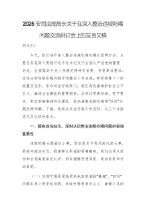 2025安司法局局長關(guān)于在深入整治違規(guī)吃喝問題交流研討會(huì)上的發(fā)言文稿