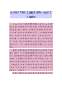 組織部長(zhǎng)在基層黨建提質(zhì)增效行動(dòng)動(dòng)員會(huì)上的講話