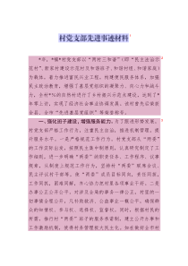 村黨支部先進(jìn)事跡材料